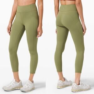 LULULEMON Invigorate High-Rise Tight 25" Size 4 Bronze Green
